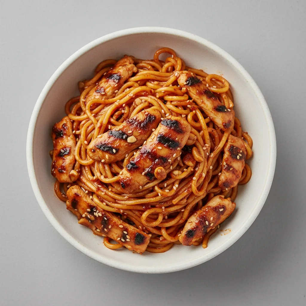 Korean Spice Bowl — Hibachi Noodles with Fire Braised Grilled Chicken Korean Spice Bowl — Hibachi Noodles with Fire Braised Grilled Chicken