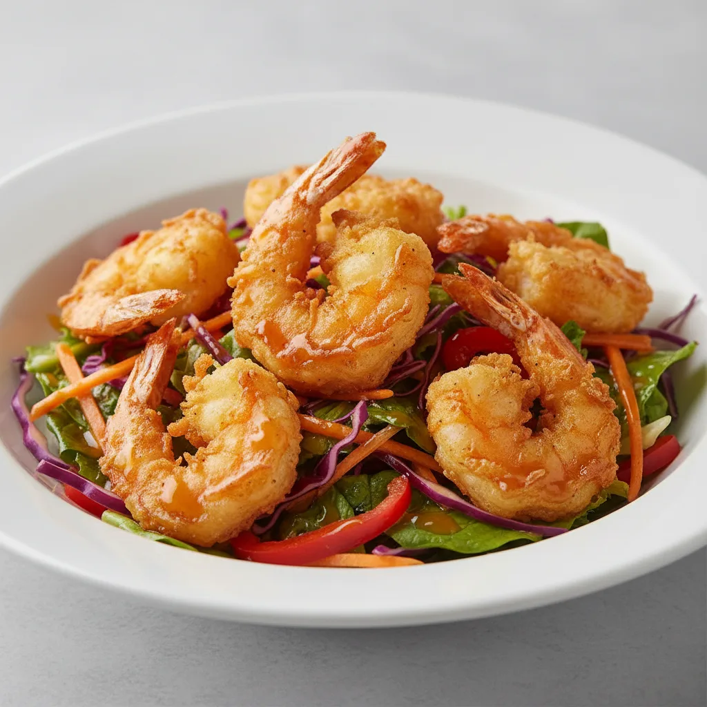 Orange Ginger Bowl — Chopped Salad with Crispy Tempura Shrimp Orange Ginger Bowl — Chopped Salad with Crispy Tempura Shrimp