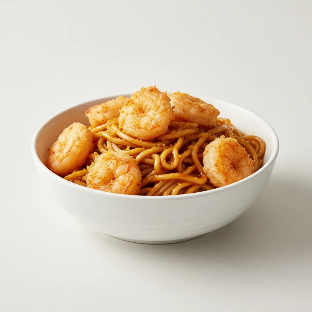 Orange Ginger Bowl — Hibachi Noodles with Crispy Tempura Shrimp Orange Ginger Bowl — Hibachi Noodles with Crispy Tempura Shrimp