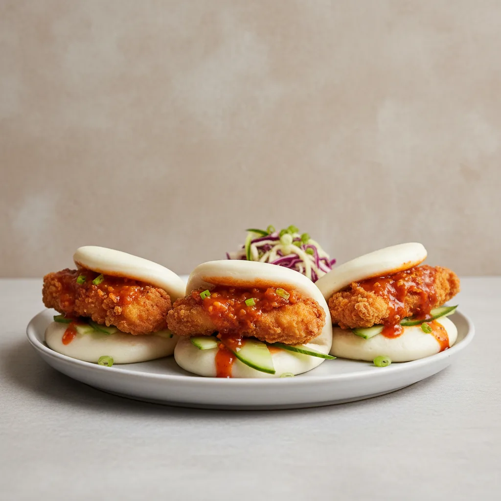 Bao Bun — Crispy Tempura Chicken with Firecracker Bao Bun — Crispy Tempura Chicken with Firecracker
