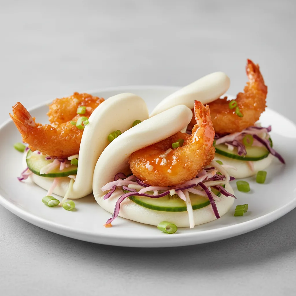 Bao Bun — Crispy Tempura Shrimp / Orange Ginger Bao Bun — Crispy Tempura Shrimp / Orange Ginger