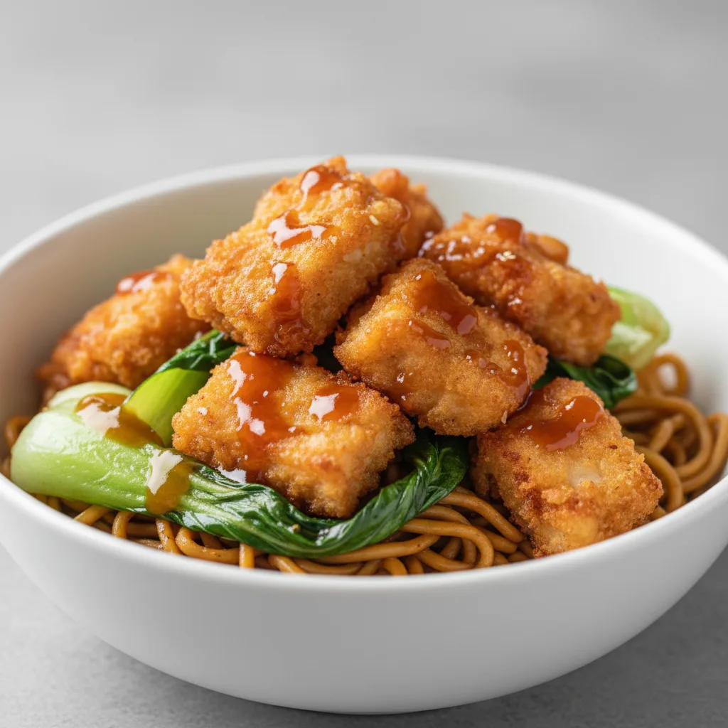 Teriyaki Bowl — Hibachi Noodles / Tempura Plant-based Chicken Teriyaki Bowl — Hibachi Noodles / Tempura Plant-based Chicken