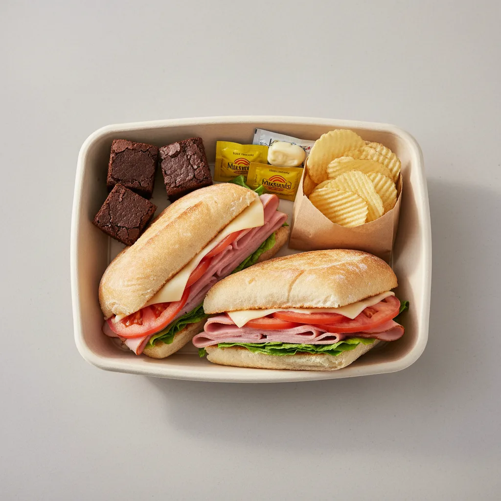 Ham Sandwich Boxed Lunch - Pepper Jack Cheese Ham Sandwich Boxed Lunch - Pepper Jack Cheese