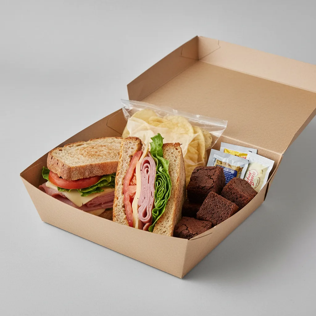 Ham Sandwich Boxed Lunch - Swiss Cheese Ham Sandwich Boxed Lunch - Swiss Cheese