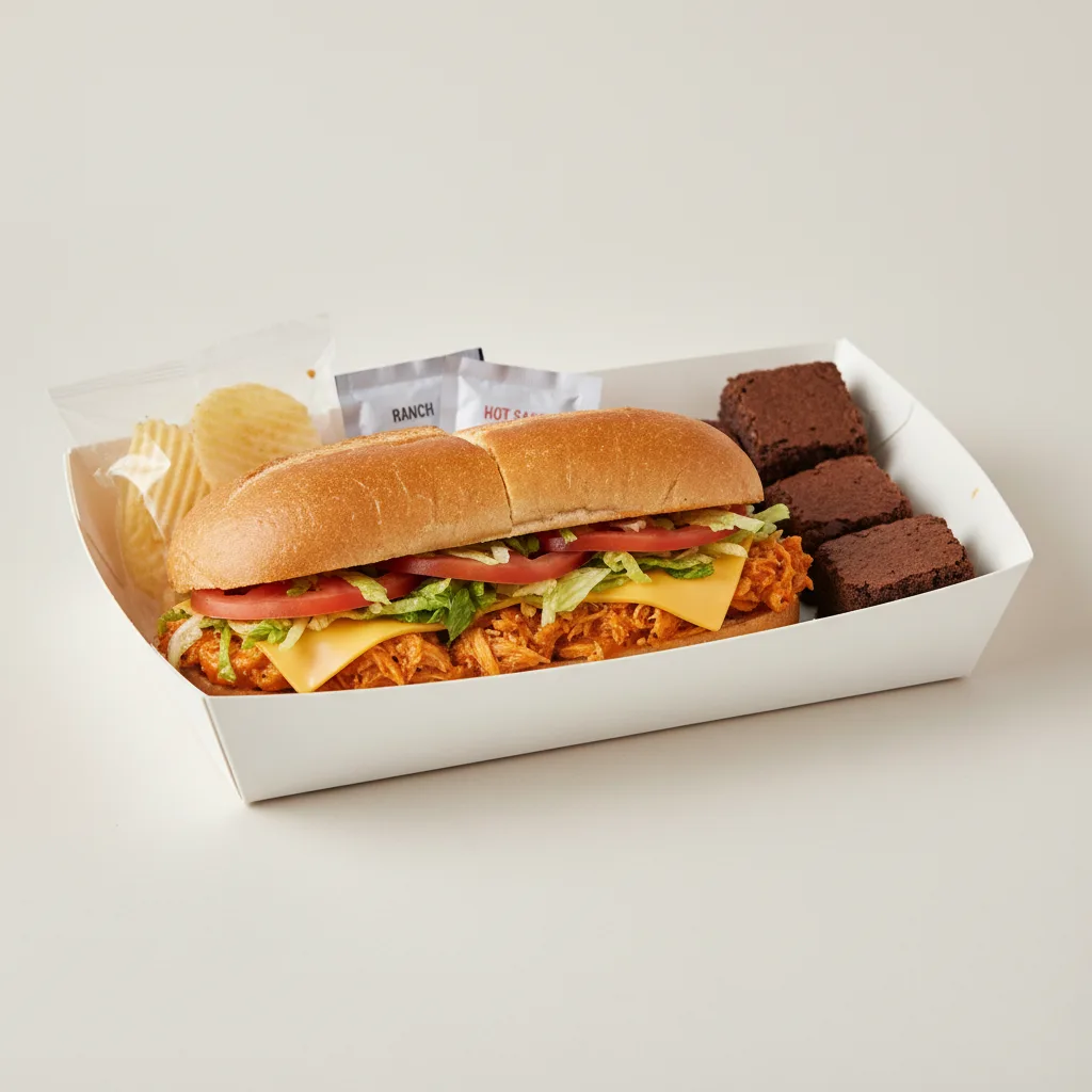 Buffalo Chicken Sandwich Boxed Lunch - American Cheese Buffalo Chicken Sandwich Boxed Lunch - American Cheese