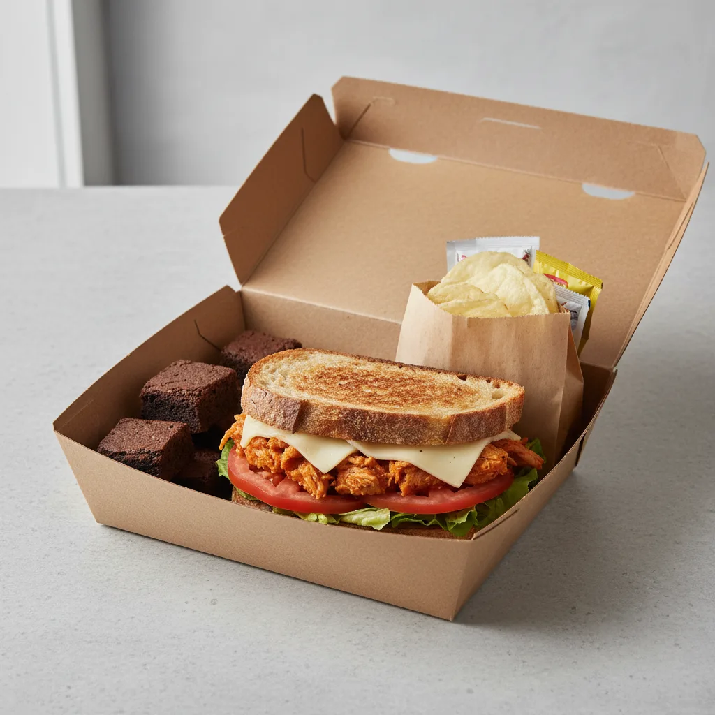 Buffalo Chicken Sandwich Boxed Lunch - Provolone Cheese Buffalo Chicken Sandwich Boxed Lunch - Provolone Cheese