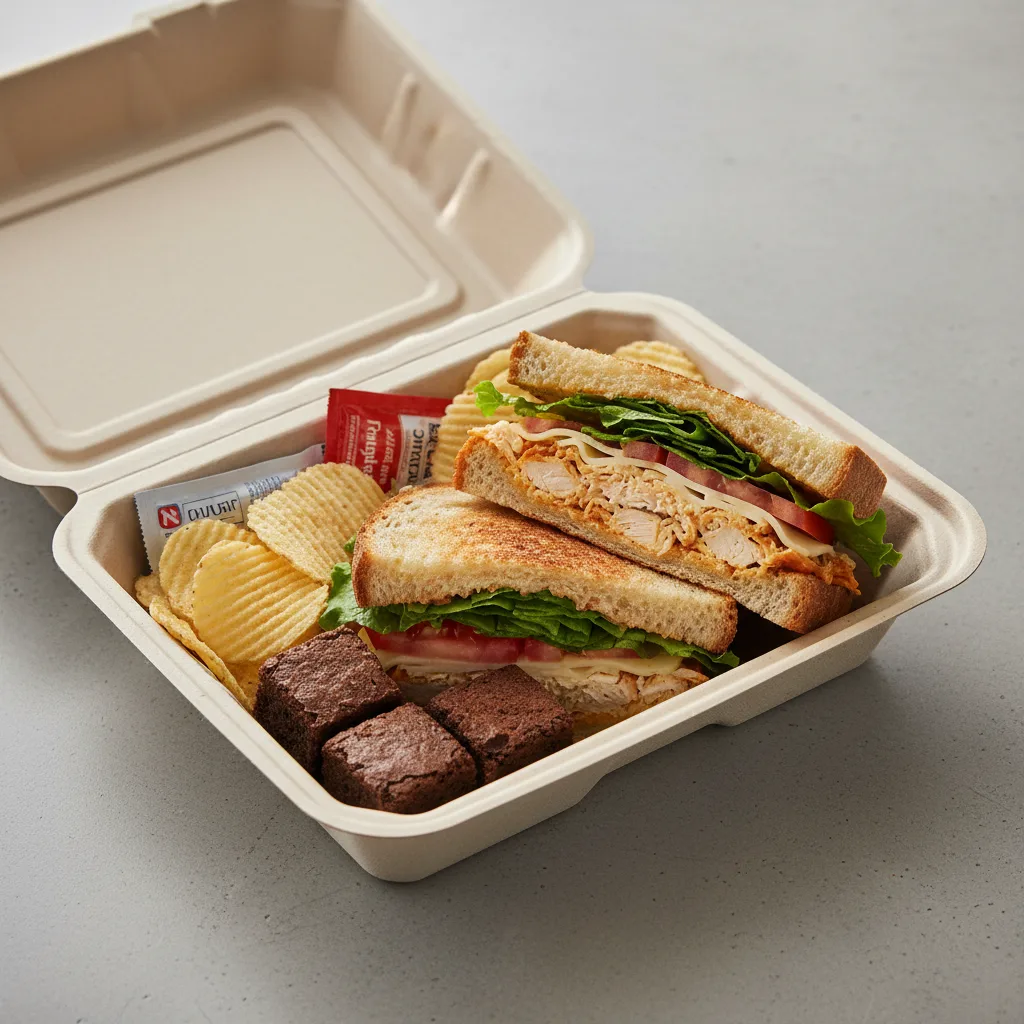 Buffalo Chicken Sandwich Boxed Lunch - Swiss Cheese Buffalo Chicken Sandwich Boxed Lunch - Swiss Cheese