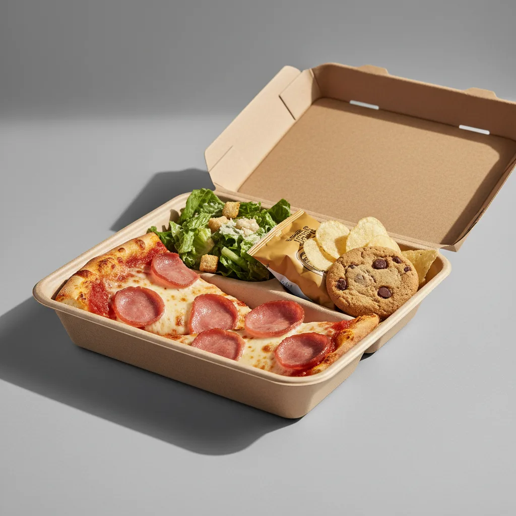 Canadian Bacon Pizza Boxed Lunch - Caesar Salad Canadian Bacon Pizza Boxed Lunch - Caesar Salad