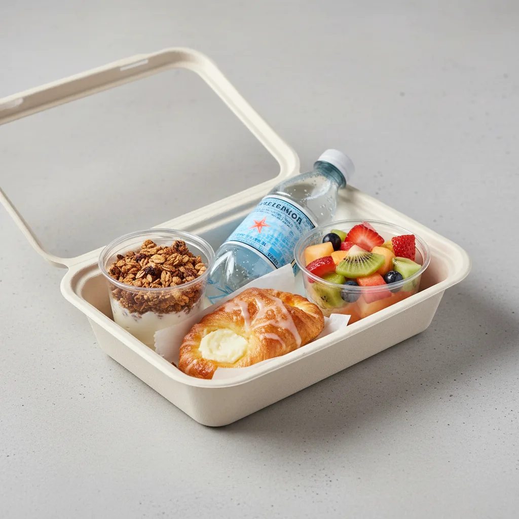 The Breakfast Box — Eli's Granola with Yogurt, Cheese Danish, Sparkling Water