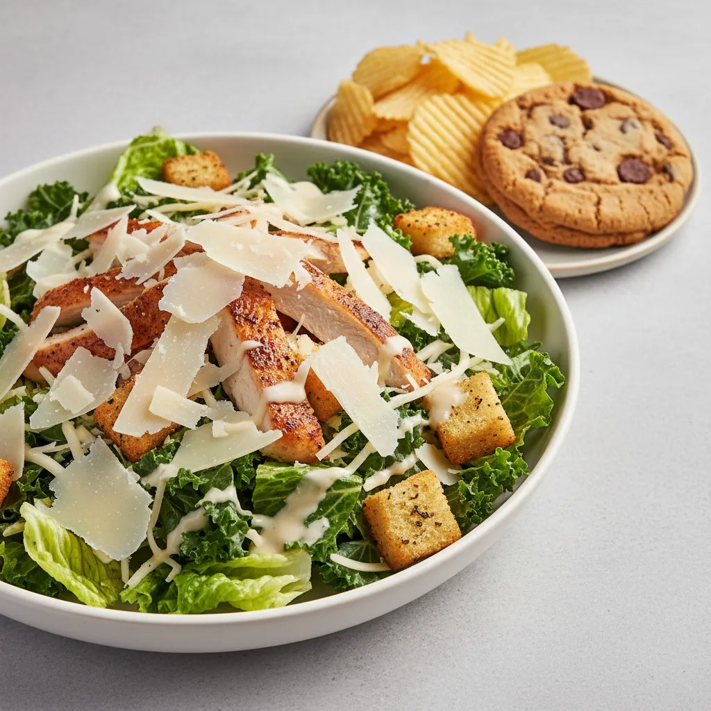 Chicken Caesar Salad with Chips and Cookie