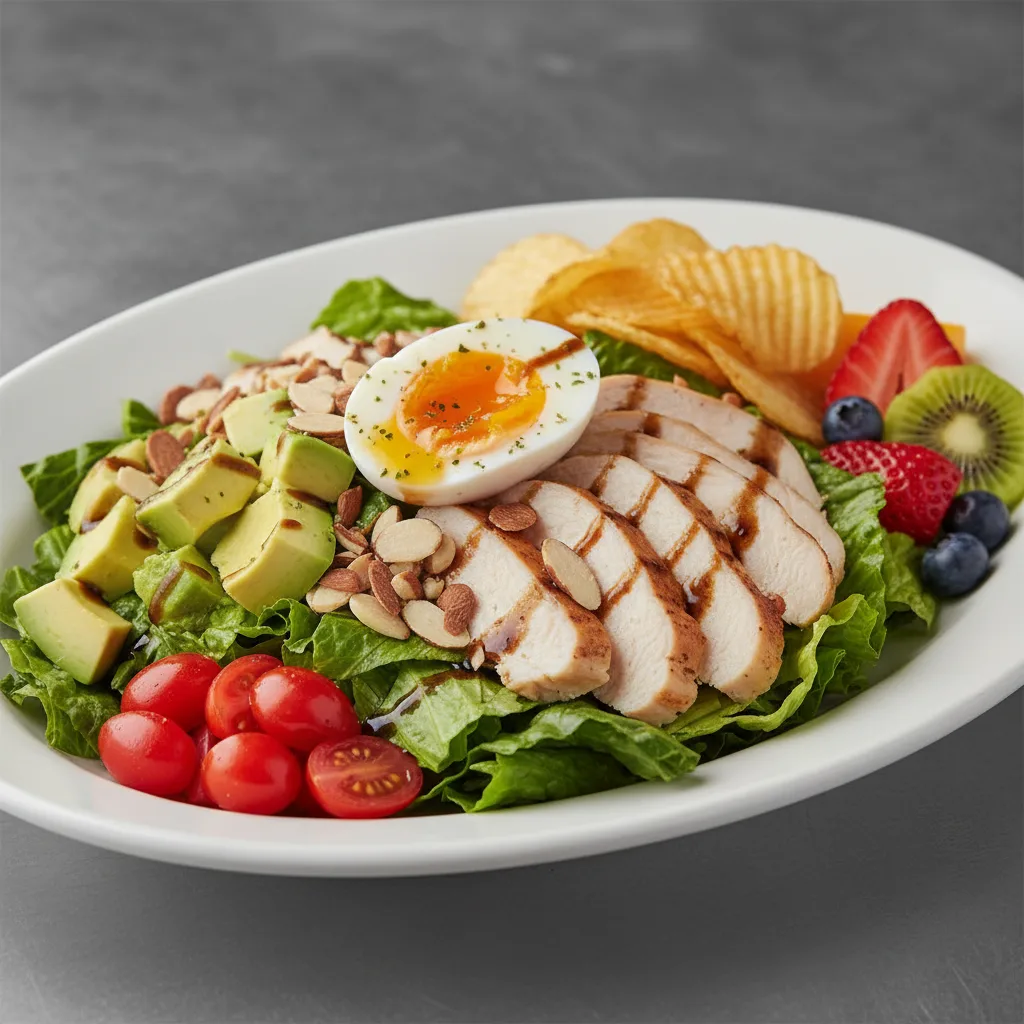 California Cobb Salad with Chips and Fruit