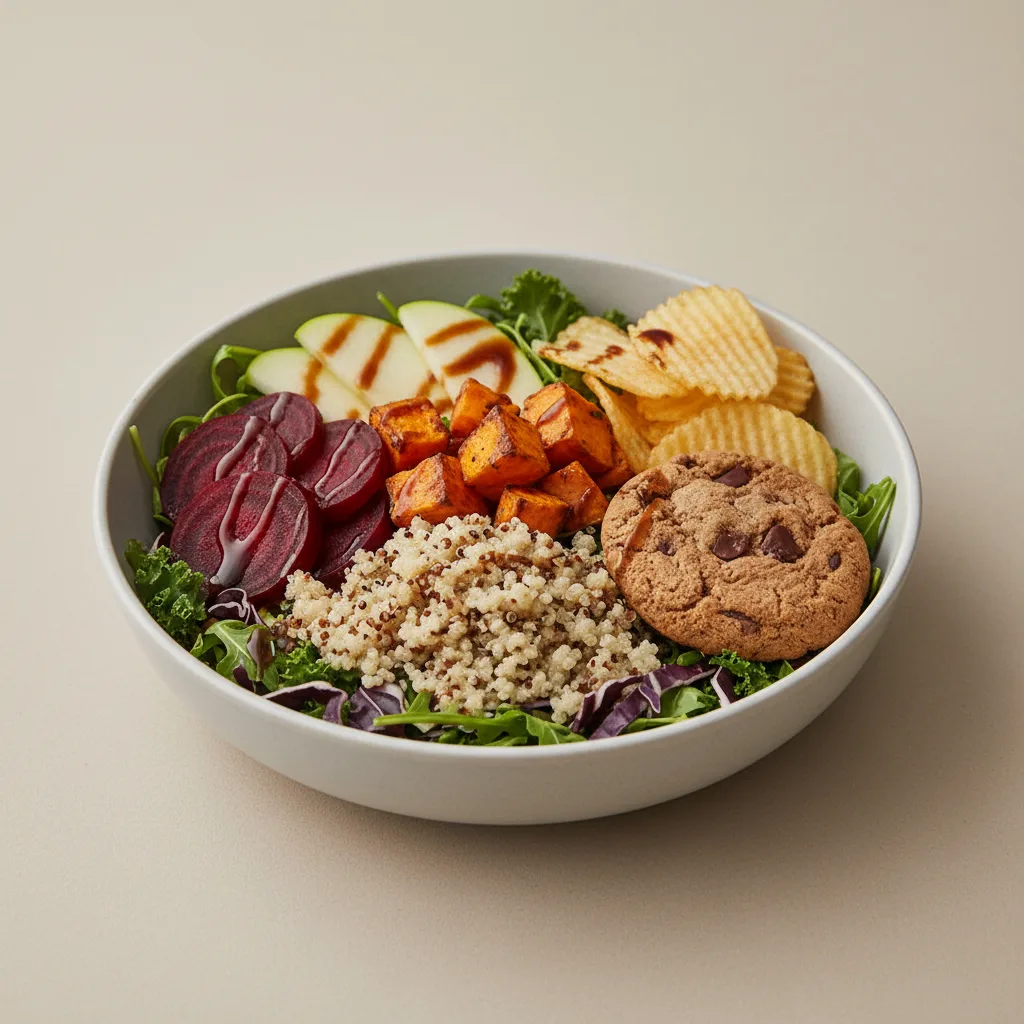 Earth Bowl Salad with Chips and Cookie