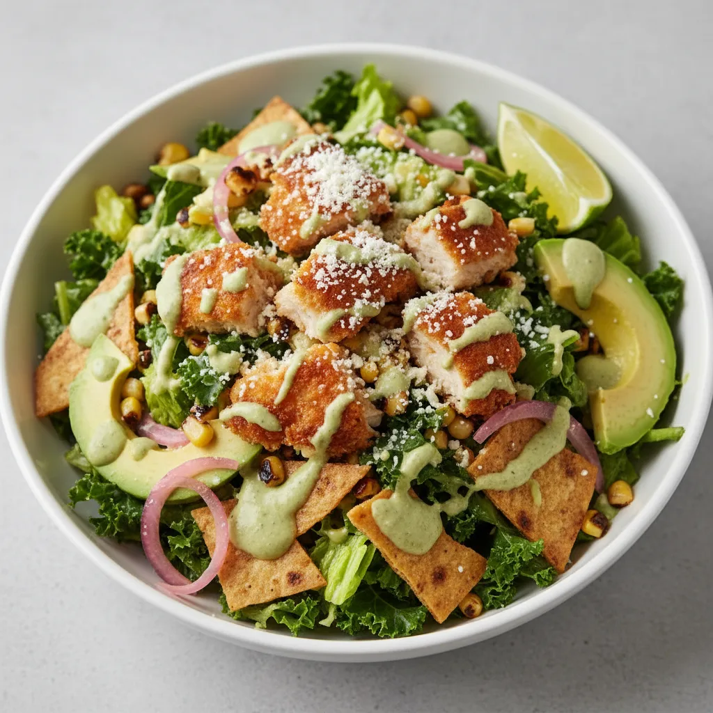 Crispy Chicken Poblano Salad Crispy Chicken Poblano Salad
