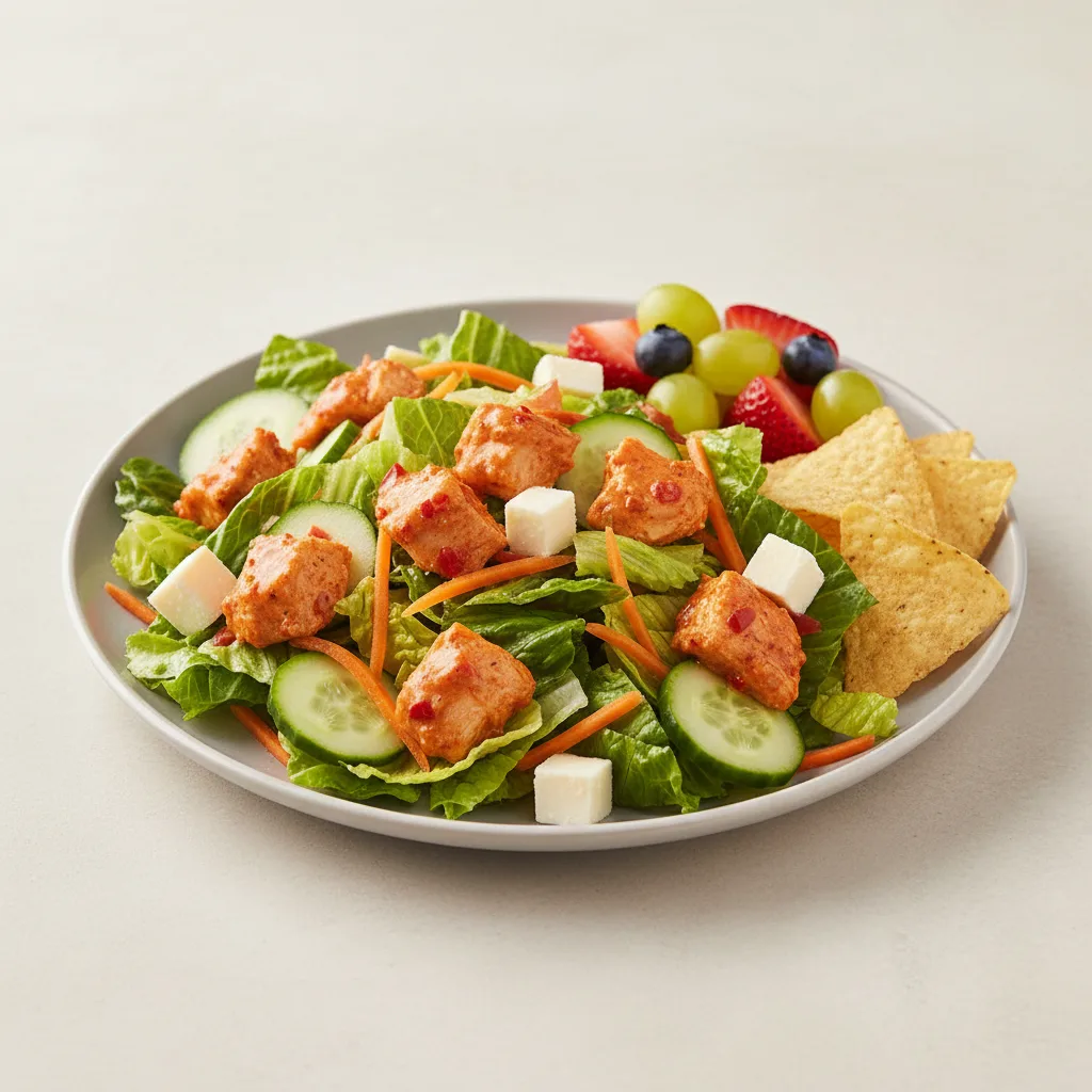 Buffalo Chicken Salad with Chips and Fruit Buffalo Chicken Salad with Chips and Fruit
