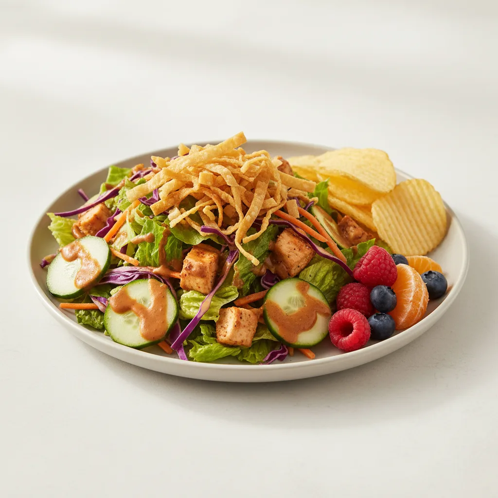 Thai Chicken Crunch Salad with Chips and Fruit Thai Chicken Crunch Salad with Chips and Fruit