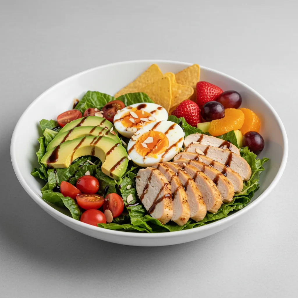California Cobb Salad with Chips and Fruit California Cobb Salad with Chips and Fruit