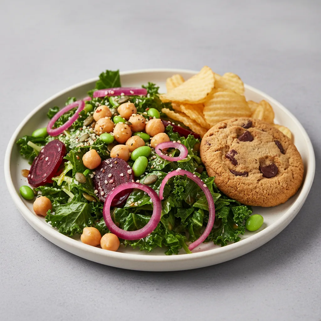 Plant Power Salad with Chips and Cookie Plant Power Salad with Chips and Cookie