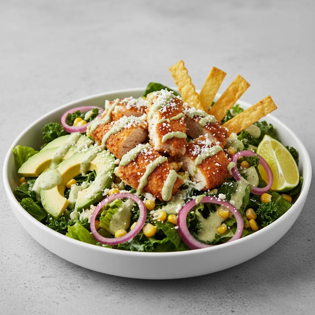Crispy Chicken Poblano Salad Crispy Chicken Poblano Salad