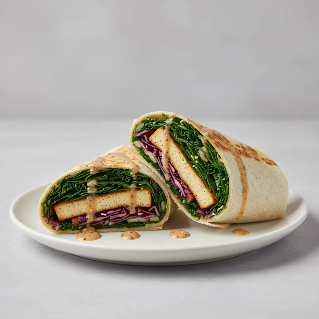 Tokyo Supergreens with Organic Sesame Tofu Wrap Tokyo Supergreens with Organic Sesame Tofu Wrap