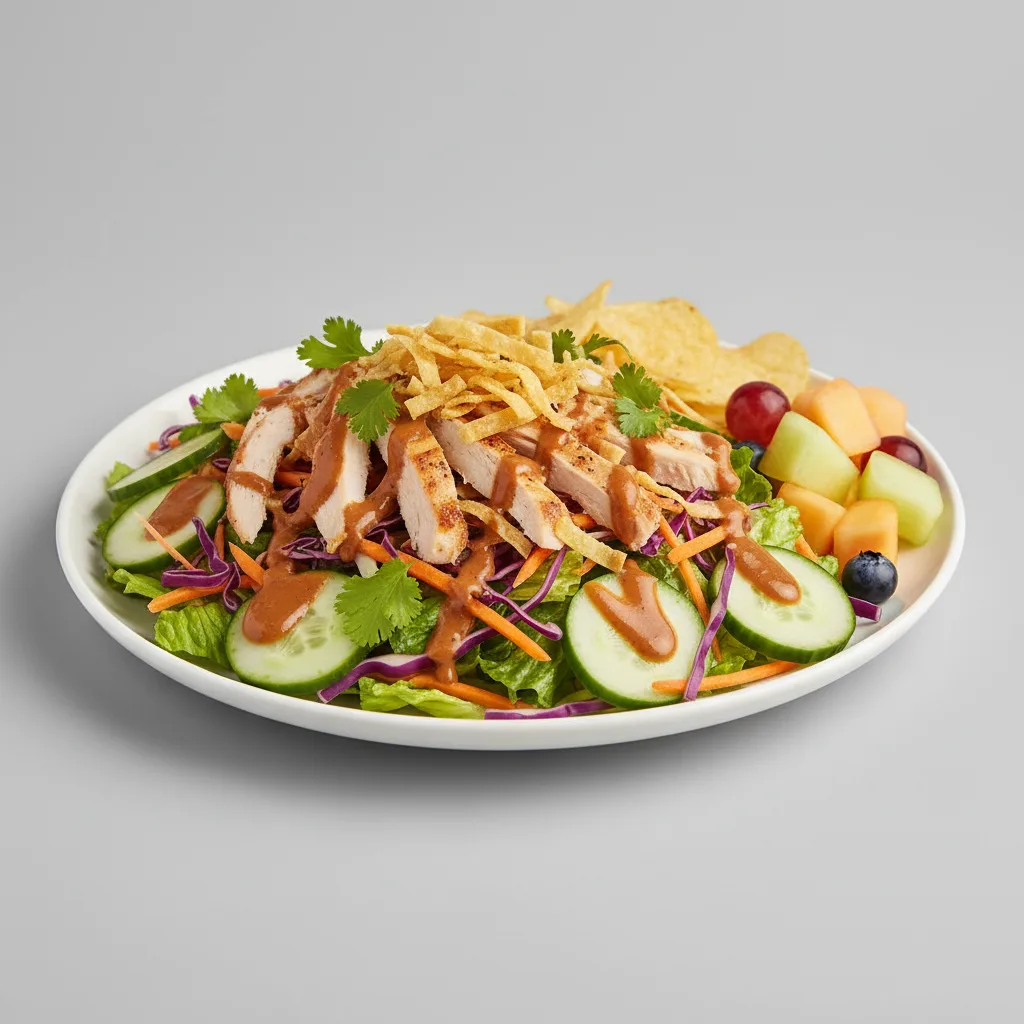 Thai Chicken Crunch Salad with Chips and Fruit Thai Chicken Crunch Salad with Chips and Fruit