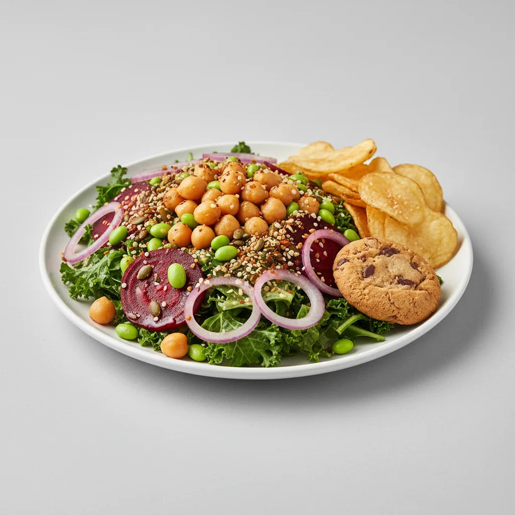 Plant Power Salad with Chips and Cookie Plant Power Salad with Chips and Cookie