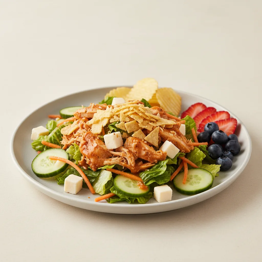 Buffalo Chicken Salad with Chips and Fruit Buffalo Chicken Salad with Chips and Fruit