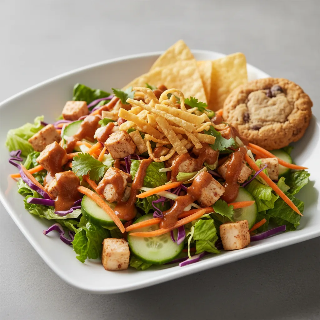 Thai Chicken Crunch Salad with Chips and Cookie Thai Chicken Crunch Salad with Chips and Cookie