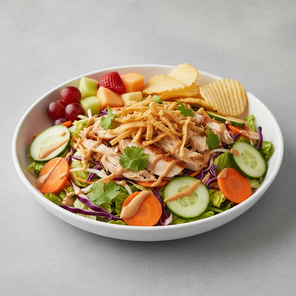 Thai Chicken Crunch Salad with Chips and Fruit Thai Chicken Crunch Salad with Chips and Fruit
