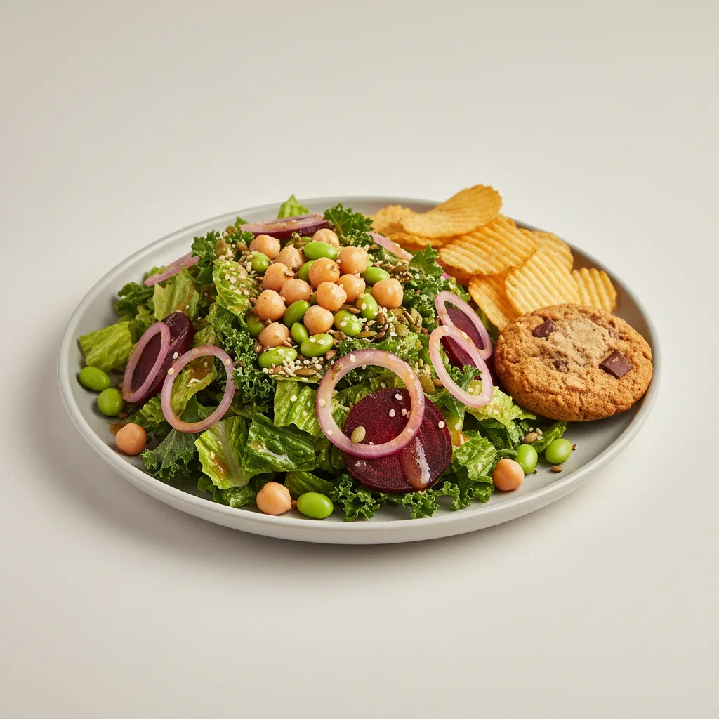 Plant Power Salad with Chips and Cookie Plant Power Salad with Chips and Cookie