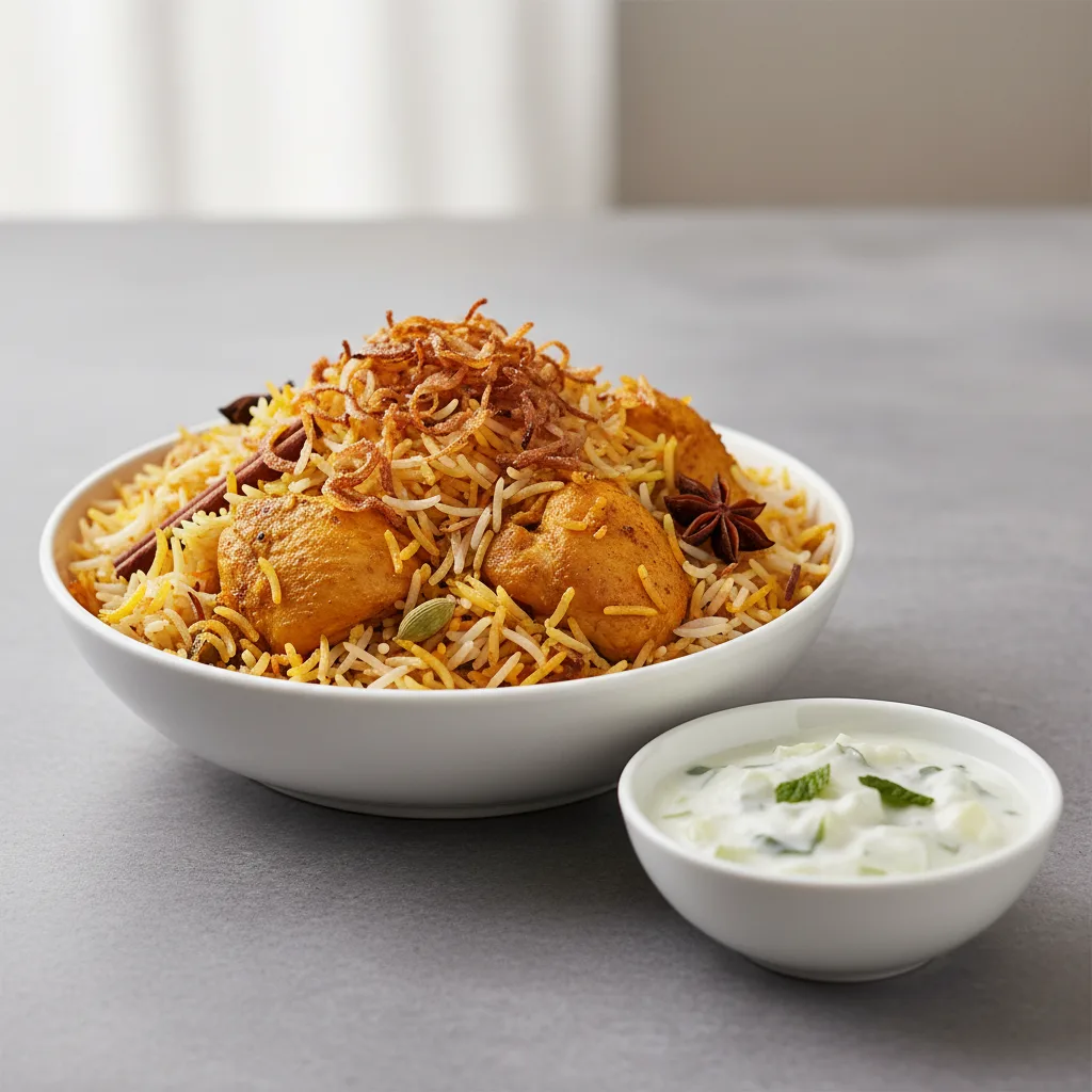 Chicken Biryani With Raita