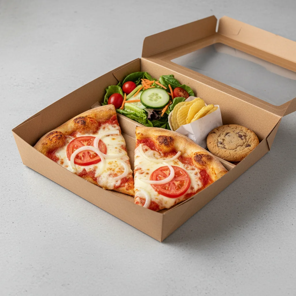 White Onions & Tomatoes Pizza Boxed Lunch - Garden Salad White Onions & Tomatoes Pizza Boxed Lunch - Garden Salad