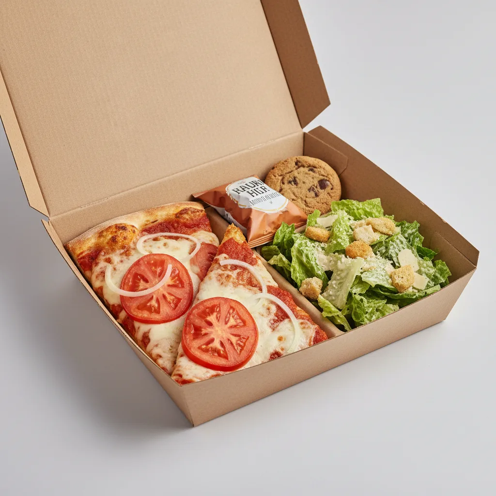 White Onions & Tomatoes Pizza Boxed Lunch - Caesar Salad White Onions & Tomatoes Pizza Boxed Lunch - Caesar Salad