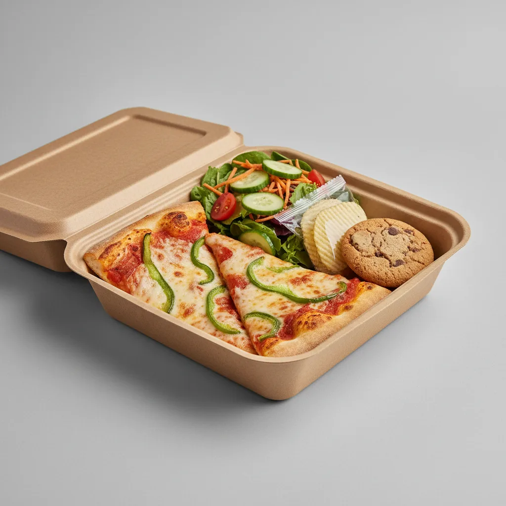 Green Peppers Pizza Boxed Lunch - Garden Salad Green Peppers Pizza Boxed Lunch - Garden Salad