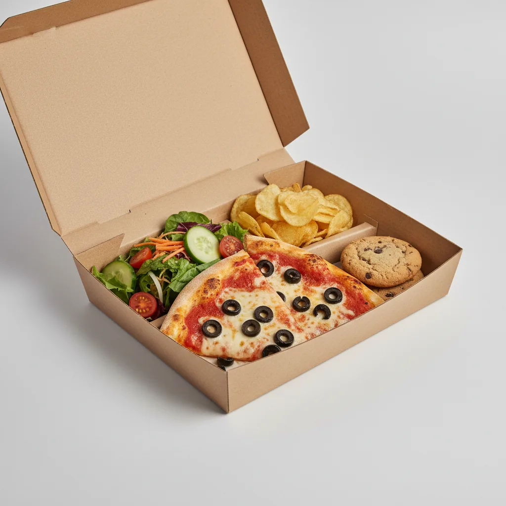 Black Olives Pizza Boxed Lunch - Garden Salad Black Olives Pizza Boxed Lunch - Garden Salad