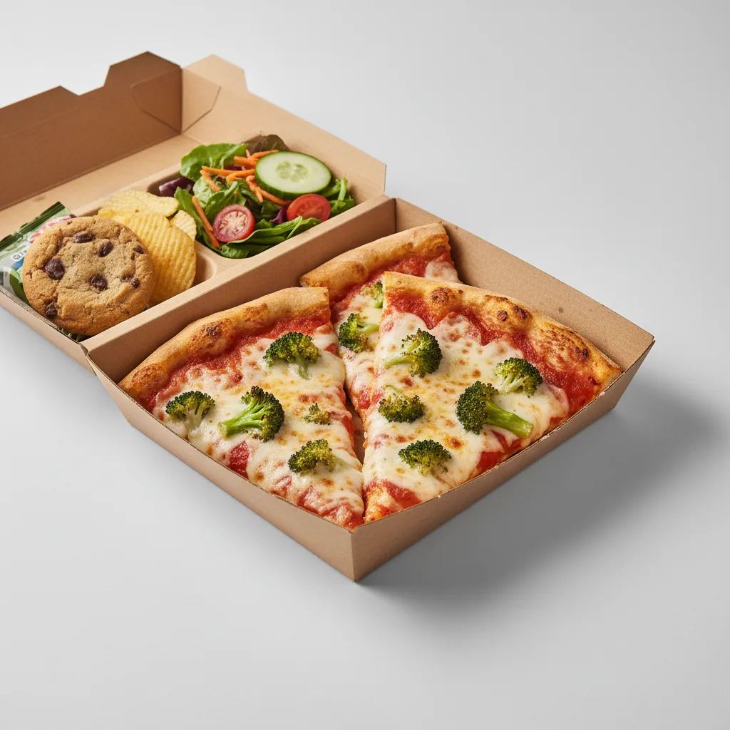 Broccoli Pizza Boxed Lunch - Garden Salad Broccoli Pizza Boxed Lunch - Garden Salad