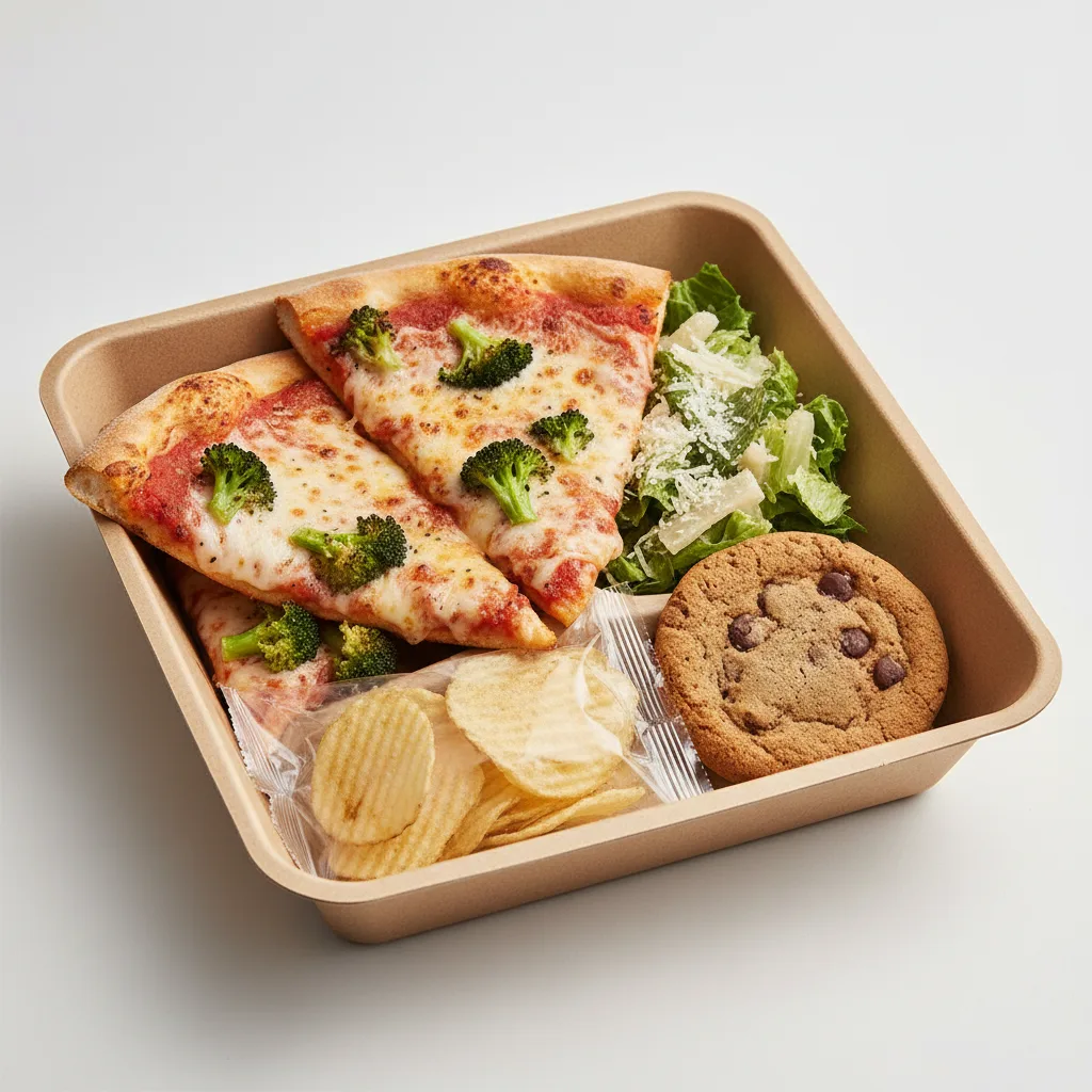 Broccoli Pizza Boxed Lunch - Caesar Salad Broccoli Pizza Boxed Lunch - Caesar Salad