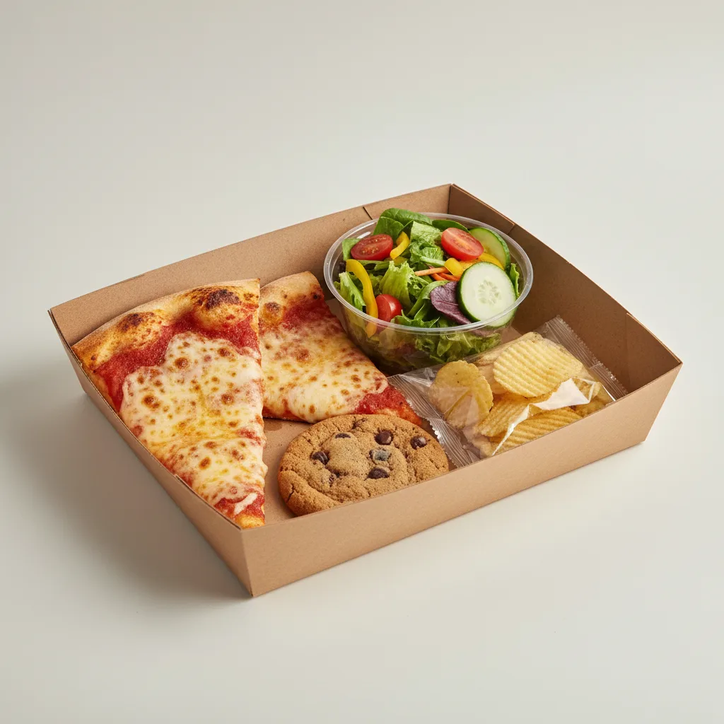 Extra Cheese Pizza Boxed Lunch - Garden Salad Extra Cheese Pizza Boxed Lunch - Garden Salad