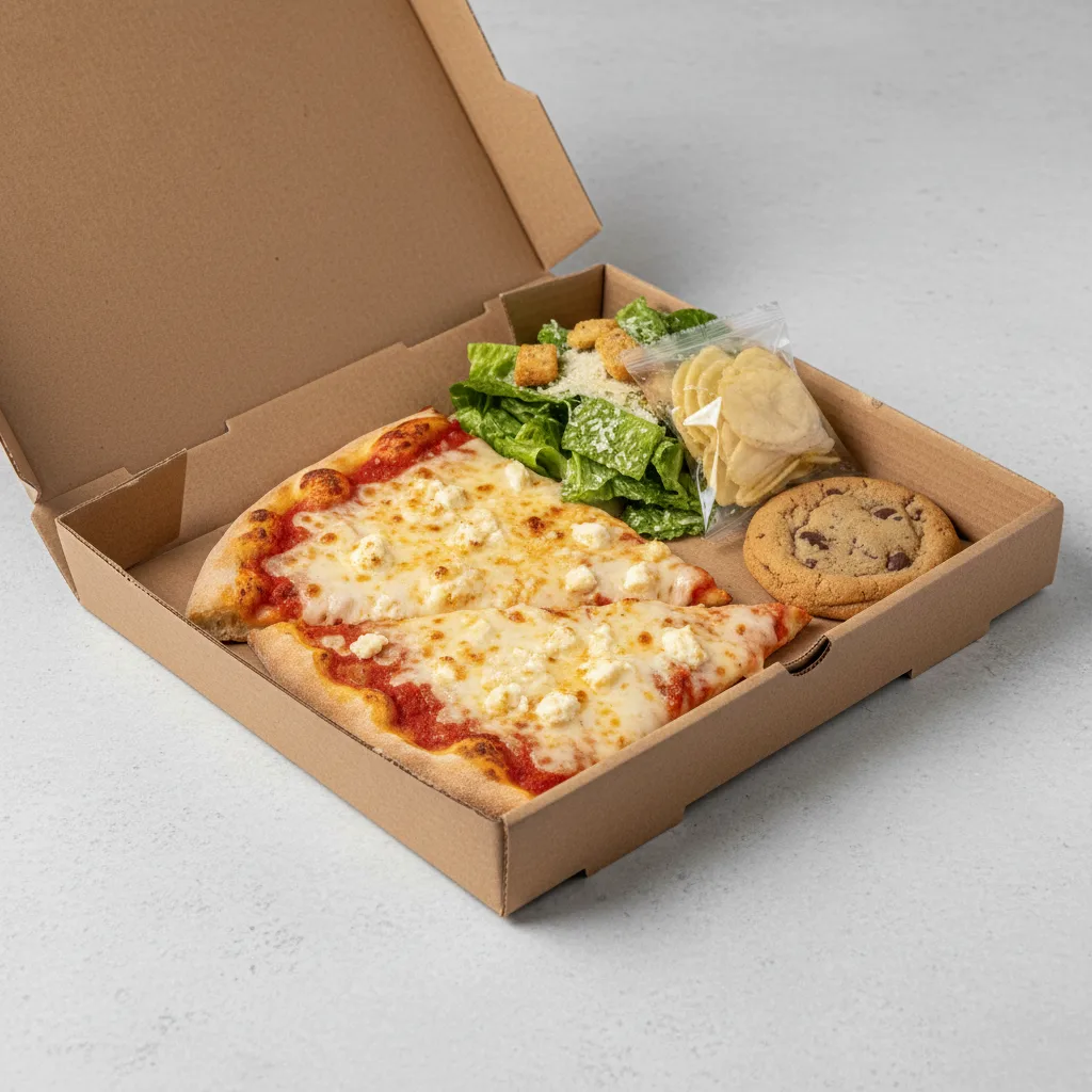 Feta Cheese Pizza Boxed Lunch - Caesar Salad Feta Cheese Pizza Boxed Lunch - Caesar Salad