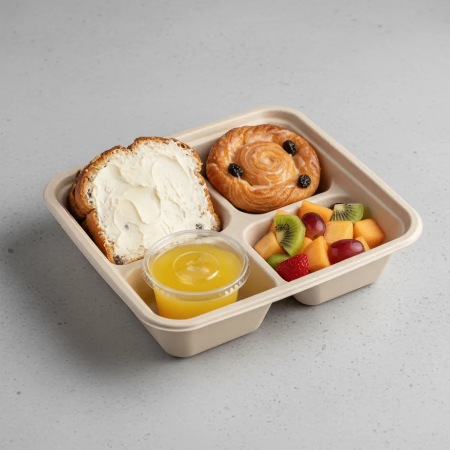 The Breakfast Box — Raisin Nut Bread with Cream Cheese, Raisin Danish, Orange Juice