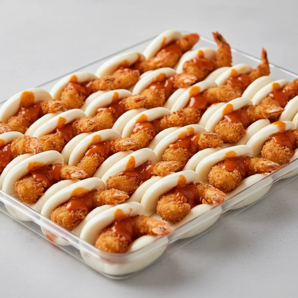 Bao Bun Crispy Tempura Shrimp With Firecracker Sauce (full Tray) Bao Bun Crispy Tempura Shrimp With Firecracker Sauce (full Tray)