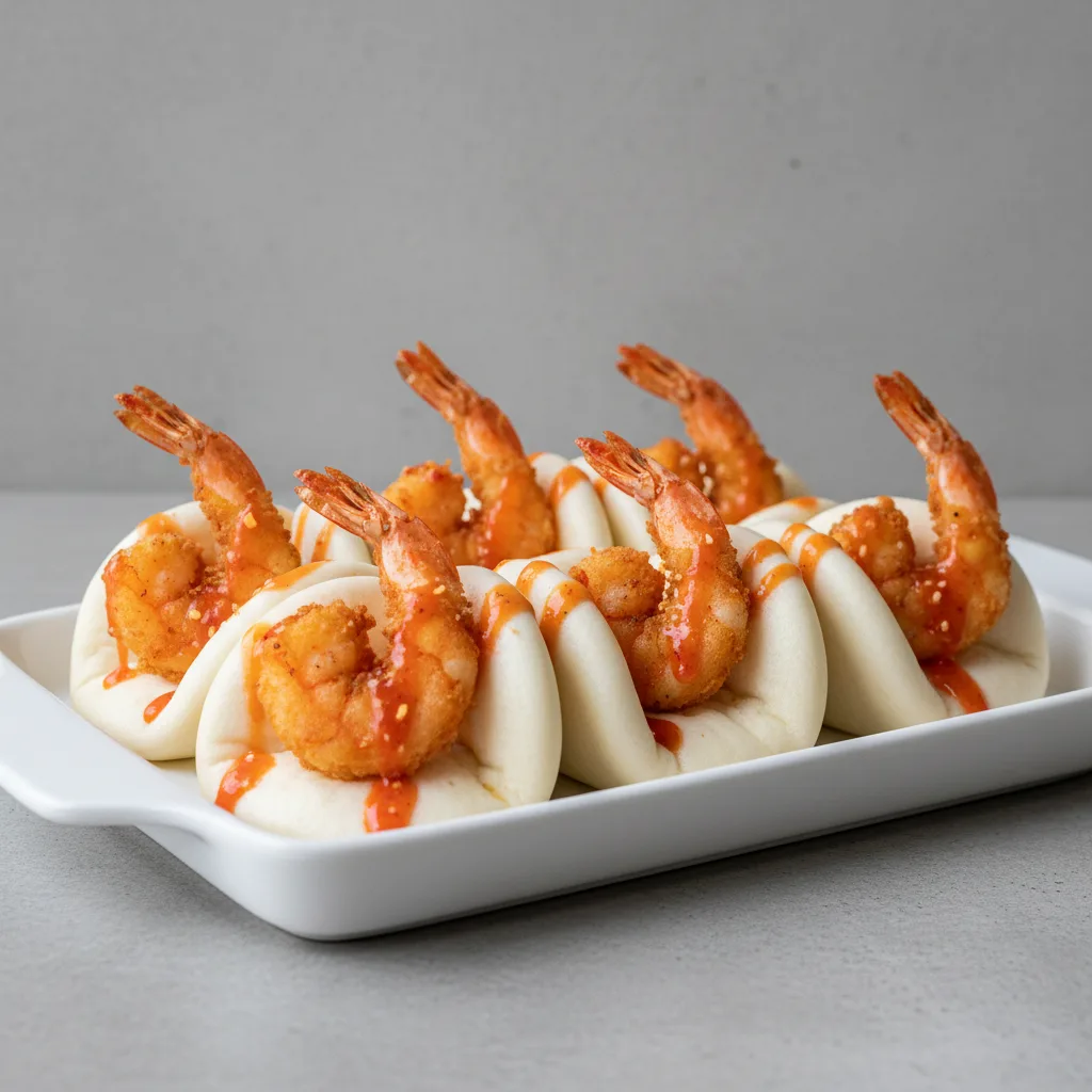 Bao Bun Crispy Tempura Shrimp With Firecracker Sauce (half Tray) Bao Bun Crispy Tempura Shrimp With Firecracker Sauce (half Tray)