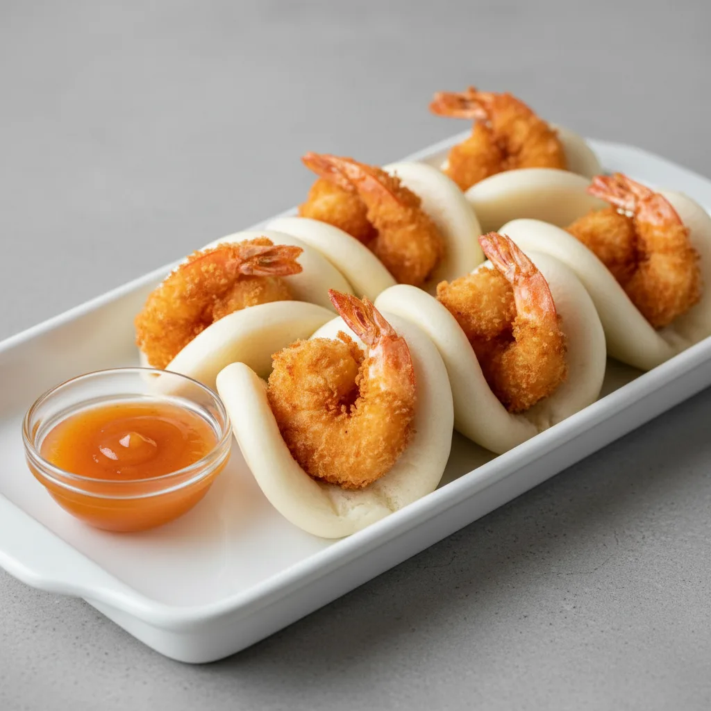 Bao Bun Crispy Tempura Shrimp With Orange Ginger Sauce (half Tray) Bao Bun Crispy Tempura Shrimp With Orange Ginger Sauce (half Tray)