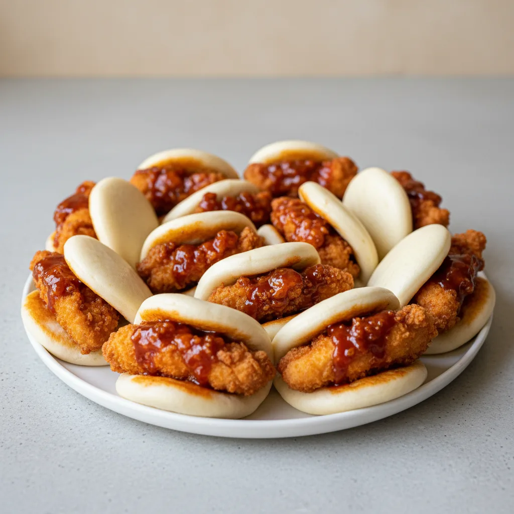 Bao Bun Crispy Tempura Chicken With Korean Spice Sauce (10pc) Bao Bun Crispy Tempura Chicken With Korean Spice Sauce (10pc)