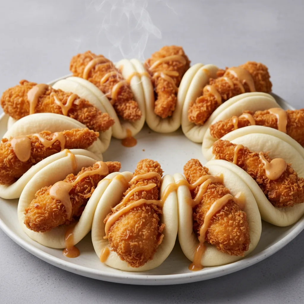 Bao Bun Crispy Tempura Chicken With Orange Ginger Sauce (10pc) Bao Bun Crispy Tempura Chicken With Orange Ginger Sauce (10pc)