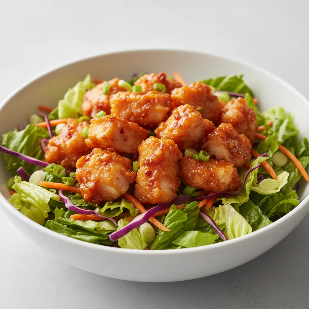 Firecracker Bowl — Chopped Salad with Crispy Tempura Chicken Firecracker Bowl — Chopped Salad with Crispy Tempura Chicken
