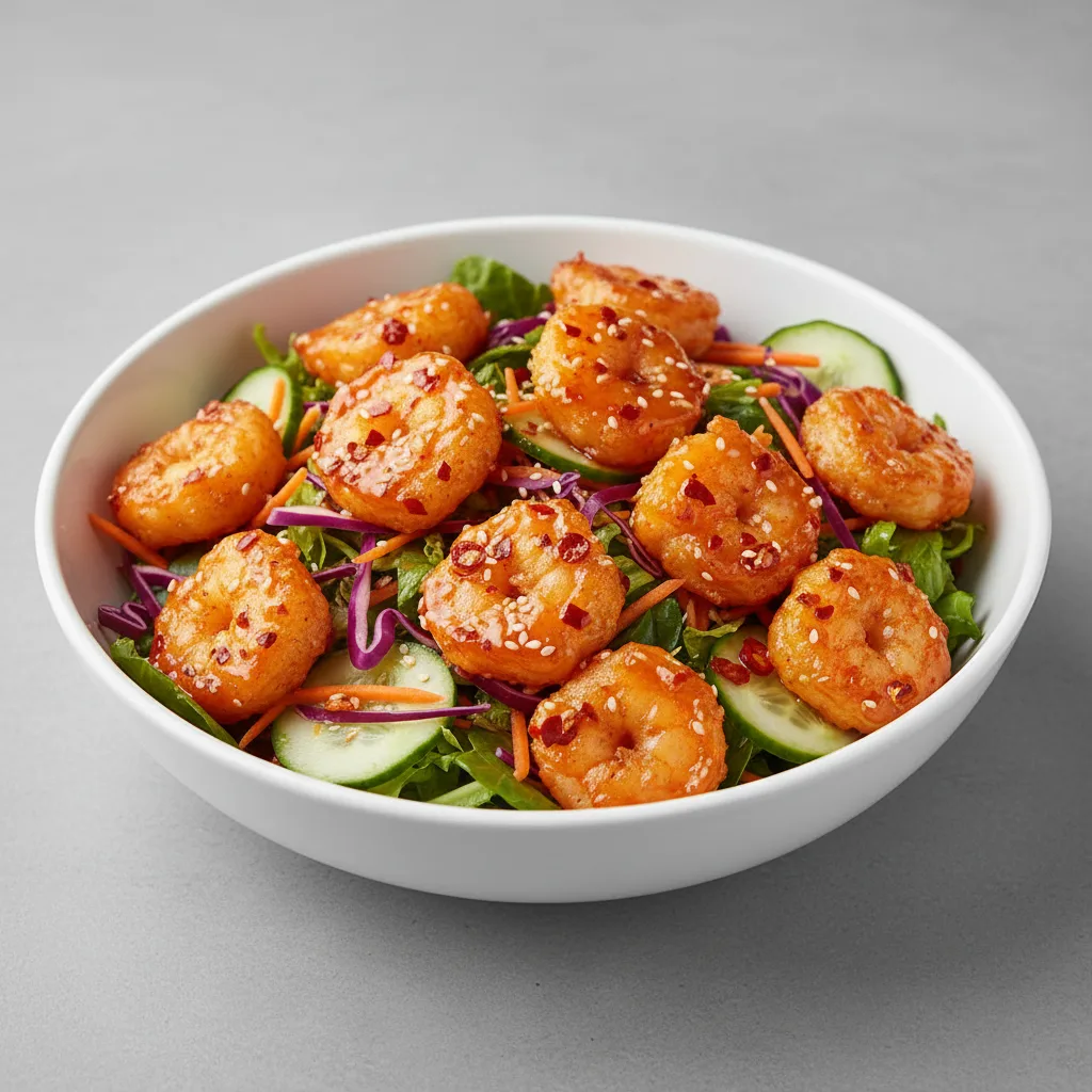Korean Spice Bowl — Chopped Salad with Crispy Tempura Shrimp Korean Spice Bowl — Chopped Salad with Crispy Tempura Shrimp