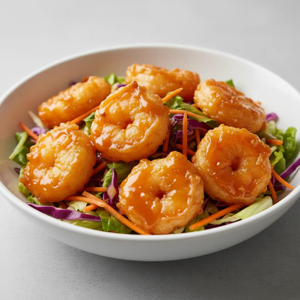 Orange Ginger Bowl — Chopped Salad with Crispy Tempura Shrimp Orange Ginger Bowl — Chopped Salad with Crispy Tempura Shrimp