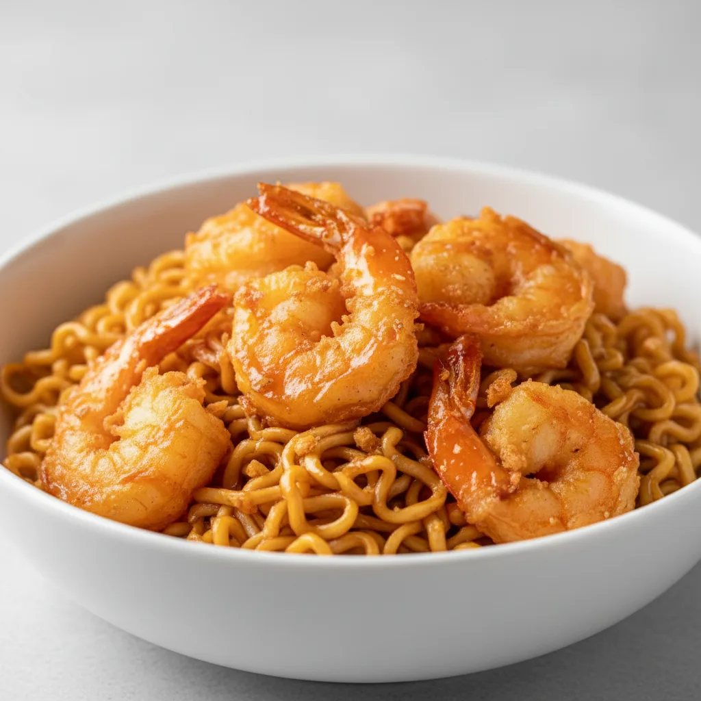 Orange Ginger Bowl — Hibachi Noodles with Crispy Tempura Shrimp Orange Ginger Bowl — Hibachi Noodles with Crispy Tempura Shrimp