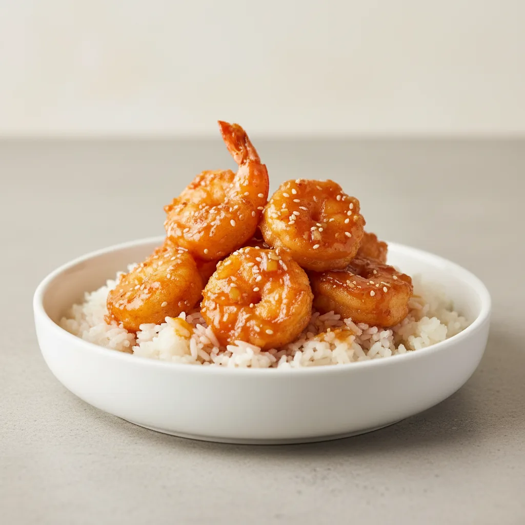Orange Ginger Bowl — Jasmine Rice with Crispy Tempura Shrimp Orange Ginger Bowl — Jasmine Rice with Crispy Tempura Shrimp