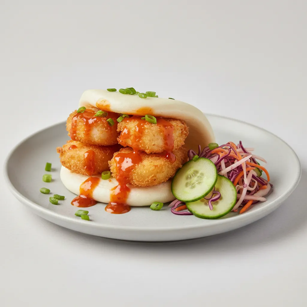 Bao Bun — Crispy Tempura Shrimp with Firecracker Bao Bun — Crispy Tempura Shrimp with Firecracker